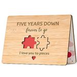 5th Anniversary Card, 5th Wedding Anniversary Card for Wife Husband - Bamboo Card, 5 Year Anniversary Card Gifts, 5th Wedding Anniversary Ideas Gifts for Couple, Her, Him, Boyfriend, Girlfriend