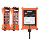 24V 36V 110V 220V Wireless Crane Remote Control Industrial Hoist Overhead Bridge Crane Controller 8 Channel Button 2 Transmitters 24-264V AC/DC Receiver