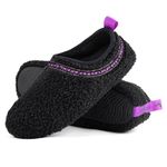 RockDove Women's Serenity Closed Back Fleece Slipper, Black, 8