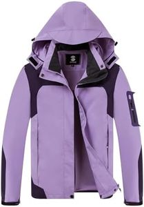 SaphiRose Womens Waterproof Rain jacket Lightweight Active Outdoor Raincoat with Removable Hood, Purple, X-Large