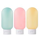 Beauté Secrets 3pcs Travel Bottles for Toiletries, 60ML Refillable Plastic Containers with Lid Leak Proof Empty Squeeze Bottles Kit for Toiletries, Cream, Gel, Shampoo, Lotion Dispenser (BS-HR-3)