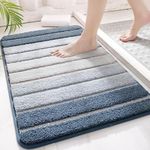 SWISSPACK 80x50 CMS Microfiber Bath Mat for Bathroom, Non-Slip Super Absorbent Machine Washable Extra Soft Thick Floor Foot Rugs (BLUE, 80X50 CMS)