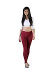 TWIN BIRDS Tailored Cut & Classic Fit Super Stretchable Mehandi Maroon Coloured Cotton Elasthane Fabric Ankle Length Leggings for Women - (XL)