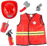 Generic Kids Fire CostumeFirefighter Dress-up and Fireman Toys Accessories Kids Fireman Costume Role Play Set Gifts