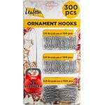 300 Pack Decorative Ornament Hooks – Essential Christmas Ornament Hangers – Perfect Ornament Hooks for Christmas Tree Decoration (Silver)