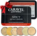 Spicy Sea Salt Sampler Set, Ghost Pepper and Habanero Salt, Give Spicy Seasoning Salt as a Gourmet Cooking Gift, 0.5 oz x Bundle of 6 Flavored Salts - Caravel Gourmet Salt