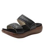 Alegria Womens Brayah Leather Slide Sandal, Black, 7 UK