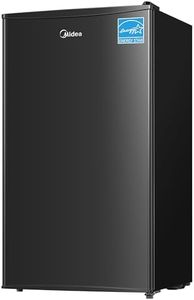 Midea MERM33S1ABB Mini Fridge, 3.3 Cu.ft Compact Fridge with Internal Light, Adjustable Thermostat, Reversible Door, Low Noise for Dorm, Office, Bedroom Black