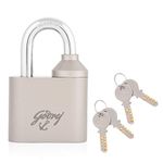 Godrej Locking Solutions And Systems Dual Access 60 Mm | 4 Keys | Padlock for Main Door | Gate Lock | Cycle Cables, Lockers, Cabinets | Corrosion Resistant Shackle | Silver Finish