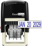 ExcelMark 7820 Self-Inking Rubber Date Stamp – Great for Shipping, Receiving, Expiration and Due Dates (Blue Ink)