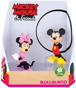 Bullyland 15083 – Juego de Figuras de Disney Mickey y Minnie en Caja de Regalo, 2 Piezas, Figuras pintadas a Mano, sin PVC, Regalo Ideal para niños y niñas para Jugar de fantasía