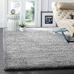 EMAAR CARPETS Handwoven Plain Premium Shag Collection Rug for Home Living Room Bedroom Plush Microfiber with 2 inch Pile Height, Size 5x7 Feet, Color L. Grey