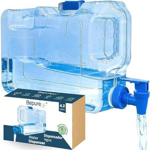 Distributore di acqua fredda per frigorifero. 4,2 litri. Bottiglia riutilizzabile in plastica PETG con rubinetto. Fontana per acqua, bevande, cocktail. Perfetto per spiagge, campeggi, uffici