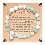 Sister Gifts from Sister Healing Stone Bracelets Yoga Balancing Bracelets Best Friend Bracelet Heart Charm Bracelets for Sister Gifts