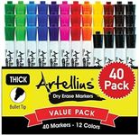 Artellius 40 Pack of Dry Erase Mark