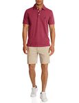 Nautica Men's Short Sleeve Solid Stretch Cotton Pique Polo Shirt, Maroon, XX-Large