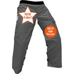 Cold Creek Loggers Chainsaw Apron Safety Chaps with Pocket (37 inches Grey), Gray