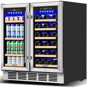 ORYMUSE Wine and Beverage Refrigerator 30 Inch, Beverage Fridge Dual Zone with Upgraded Cooling, Wine Beverage Cooler Built-in or Freestanding, 30 Bottles and 110 Cans Large Capacity