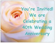 Rose 40th Wedding Anniversary Invitations - 50/pk