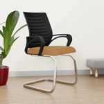 ROSE® Elite Mesh Mid-Back Ergonomic Office Visitor Chair | Study Chair | Computer Chair | Work from Home (Rust & Black)