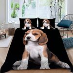 KAVITO Duvet Cover 3D Printed Beagle Bedding Set King Size 220x230 3 PCS Pillowcases Ultra Soft Anti Allergic Luxury Microfiber Pet Cute Duvet Cover set Adults Children