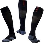 SKeshine Men & Women Football Sock Soccer Rugby Hockey Socks (Black, UK7-10)