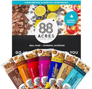 88 Acres Granola Bars Variety Pack, 12 Count, School Safe, Allergen Free Seed & Oat Snack Bar, Gluten & Nut Free, Vegan, Non-GMO & Kosher, Individually Wrapped