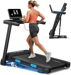 MERACH Laufband für Zuhause, Laufband Klappbar mit Steigung 6%, 2,5PS Laufband mit Steigung, 0,8-12 km/h Gehpad Klappbar, Laufband Klappbar mit LED-Display & Tablet-Halter für Zuhause und Büro, APP