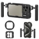 NEEWER 15 Pro Max Phone Cage Video Rig with Dual Handles Compatible with iPhone 15 Pro Max, Metal 67mm Filter Adapter, 17mm Lens Backplane, Phone Rig Smartphone Stabilizer for Video Recording, PA024K