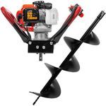 XtremepowerUS 2 Stroke Gas Post Hole Digger One Man Auger EPA CARB (Digger and 10" inch Bit) 55cc Gas Engine Motor