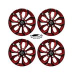 AUTO MOTO Sporty Type Black and Red Twin 12-Inch Press Fit Type with Metal Rings Wheel Cover for Maruti Suzuki Alto 800 All Models (Set of 4 Pieces)