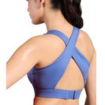 KICA Luxe Crostini Full Coverage and High-Impact Sports Bra for Gym Dark Blue (S)