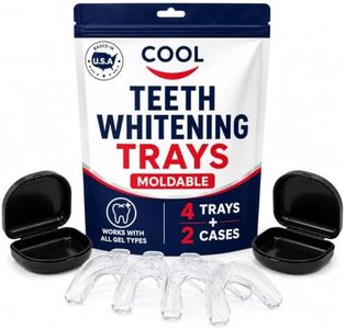 Teeth Whitening Trays Moldable, 4 Flexible Custom Dental Trays with 2 Cases