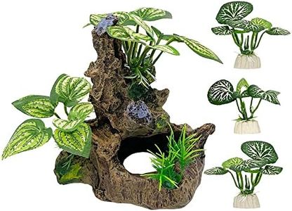 Fish Tank Decorations Aquarium Decoration Small Ornaments Accessories Betta Fish Hides Cave Rest Soft Silk Leaf (A-Set)