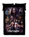 Wild Star Hearts - THE CROW MONTAGE Fleece Blanket 61 x 110 inches/Thriller Horror Bedspread/Horror Tapestry/Horror Merchandise Fleece Throw/Art by Peter Panayis