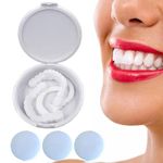 3 Pairs Instant Veneers Dentures Cosmetic Fake Teeth Braces Whitening Cosmetic Tooth Covering Snap On Teeth Top and Bottom Clip in Veneers Teeth Temporary Upper and Lower False Teeth for Men Women (3)