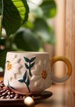 The White Space Living Daisy Bloom Mug 250 ML Handmade Ceramic Mugs Gift to Best Friend Coffee/Tea/Milk/Green Tea/Cold Coffee Mugs/Cup Microwave, Dishwasher Safe (1)