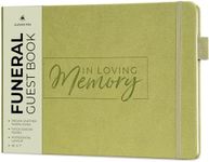 Clever Fox Funeral Guest Book for Memorial Services – in Loving Memory Guest Sign in Book for Funeral Service, Hardcover 10x7” (Olive)