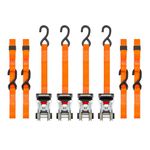 SmartStraps 14-Foot Premium Ratchet Straps (4pk) 3,000 lbs Break Strength – 1,000 lbs Safe Work Load – Haul Heavy-Duty Loads Like Boats and Appliances – Strong, User-Friendly Ratchet Straps –