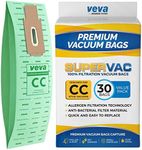 VEVA 30 Pack Premium SuperVac Vacuum Bags Style CC Work with Oreck Type CC Hypo-Allergenic Model XL5, XL7, XL21, 2000, 3000, 4000, 7000, 8000, 9000