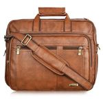 Tan Color Faux Leather 28L Laptop Messenger Bag For Men BG60-UF