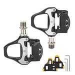 ROCKBROS Road Bike Pedals Alloy Clipless Bicycle Pedals with Cleats Set Compatible with SPD-SL System（Free Tools）