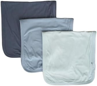 Caden Lane Premium Baby Burp Cloths, Ultra Soft & Absorbent, Gender Neutral for Newborn, Boy & Girl, Essentials for Feeding & Teething, Machine Washable, 3-Pack, Blue