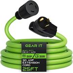 30 Amp RV Extension Cord, GEARit (25 Feet) 3-Prong 125/250-Volt 10/3 STW 10AWG Gauge SJTW Locking Cable, NEMA TT-30P to L5-30R, RV Outdoor Camper Trailer Portable Generator Power Cord- 25ft