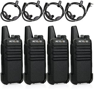 Retevis RT622 Walkie Talkie, PMR446 Licenza-libera, Mini Ricetrasmittente Professionale, VOX, Portatile Walkie Talkie Ricaricabili con Auricolare per Scuola, Ristoranti (Nero, 2 Paia)
