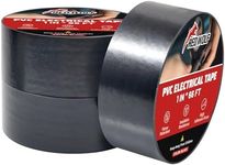 RED WOLF 3 Packs 1" x 66FT Electrical PVC Tape Acrylates Copolymer Viscosity Flexibility Electric Tape, Flame Retardant Waterproof 1000 Volt for Auto Engine Industrial Wrapping Wiring Harness