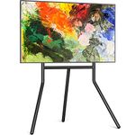 RFIVER Easel TV Stand with Tripod Base for 60-86 Inch TVs, Height Adjustable TV Floor Stand Corner Tall TV Stand Portable TV Stand with Bracket Max. VESA 600x400mm up to 68kg, Black