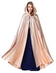 BEAUTELICATE Women's Wedding Hooded Cape Bridal Cloak Poncho Full Length (More Colors) (Rose Gold)