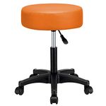 Deal Dhamaal Height-Adjustable Swivel Bar Stool/Salon Chair/Doctor Stool/Medical Stool/Spa Chair/Restaurant Chair/Stool for Kitchen/Stool for Musicians (Orange) | 12 Months Warranty