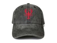 Shenbors Embroidered Baseball Hats & Caps for Men Women, Crawfish Lobster (Washed Black), One Size